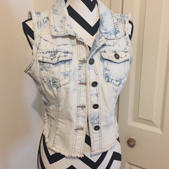 Highway Jeans Jackets & Blazers - Faded Acid Wash Sleeveless Jean Vest Top